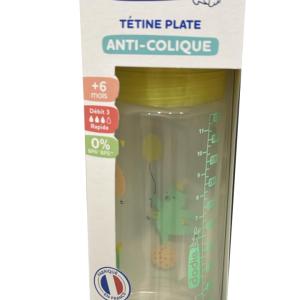 Dodie Biberon Anti-Colique Tétine Plate 330ml – Débit Rapide +6 Mois